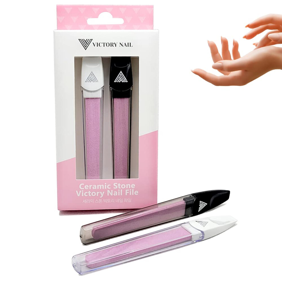Clou De La Victoire Ceramic Files For Nails Manicure Fingernail Files With Cases Expert Precision Filing Leaves Nails Smooth- Perfect For Women Men Kids & Baby Prof