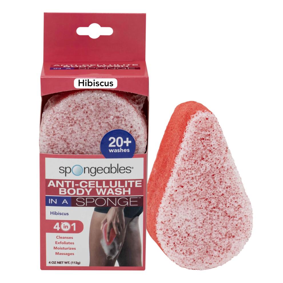 Esponja Spongeables Anti Cellulite Body Wash In A 20+ Wash Sponge Hibiscus 1 Count