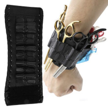 Saksetaske Pu Lder Saksetaske Armbnd Saksepose Opbevaringstaske Barber Hrklipning Saksekasse til hjemmesalon Barber(sort)