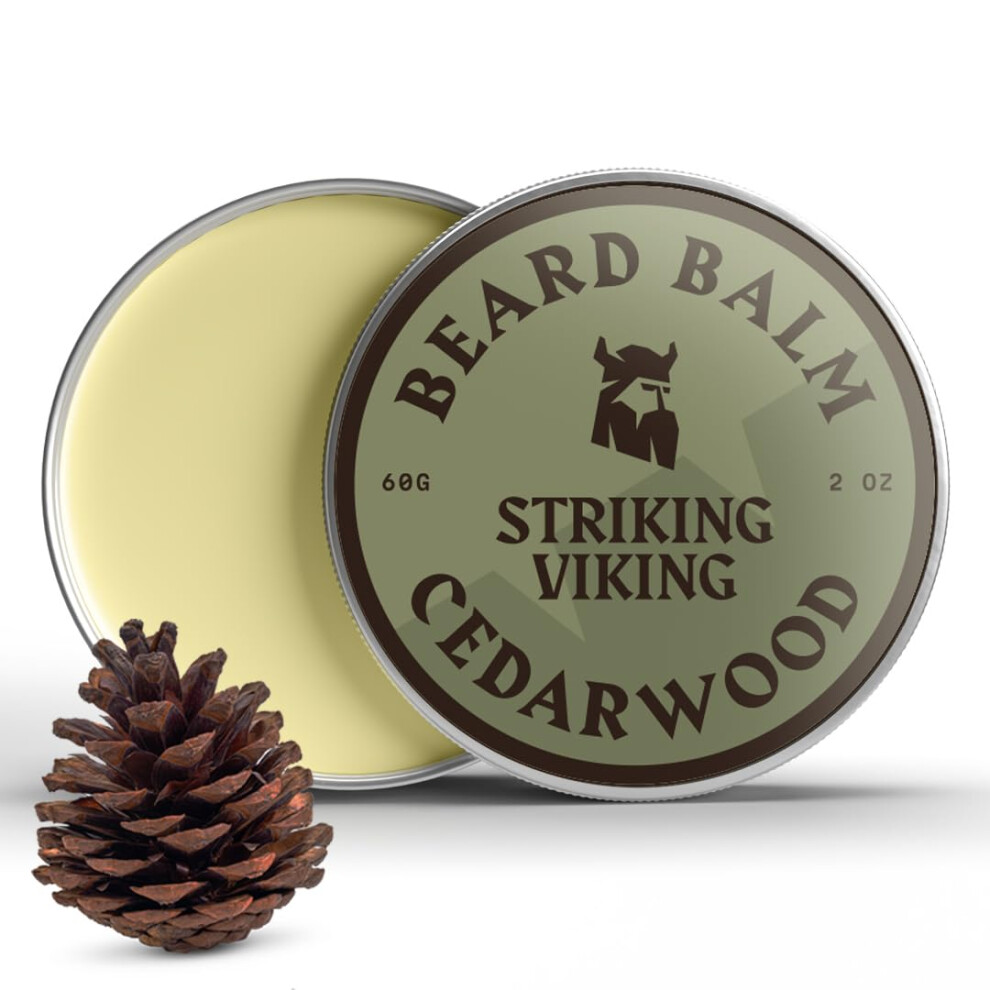Striking Viking Beard Balm For Men - Leave In Beard Conditioner - Scented Beard Styling Balm Made With Naturally Derived Beard Butter Argan & Jojoba Beard Oils Style