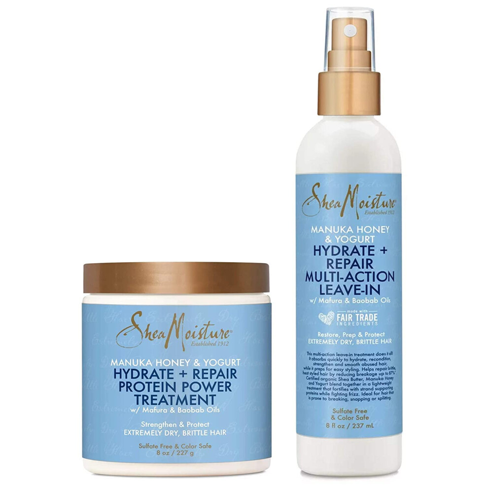 SheaMoisture Leave-In Conditioner Spray + Hair Mask Set - Manuka Honey & Yogurt Hydrating Repair Treatment for Dry  Damaged Hair  Anti-Frizz Hair Prod