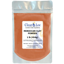 ClearLee Moroccan Red Clay Cosmetic Grade Powder - 100% Pure Natural Powder - Great For Skin Detox Rejuvenation and More - Heal Damaged Skin - DIY