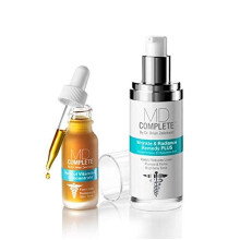 MD Complete Wrinkle Retinol Duo| Professional Dermatologist Skincare Includes Wrinkle & Radiance Remedy PLUS 1.0 fl oz and Retinol Vitamin C Concentra