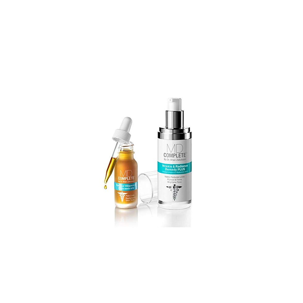 Md Complete Por El Dr. B Md Complete Wrinkle Retinol Duo| Professional Dermatologist Skincare Includes Wrinkle & Radiance Remedy Plus 1.0 Fl Oz And Retinol Vitamin C Concentra