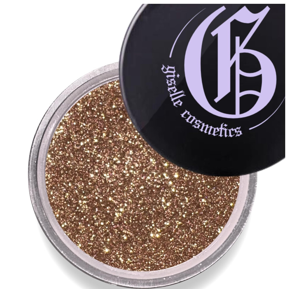 Giselle Cosmetics Cream,Brown,Gold Chocolate Gold Mineral Loose Eye Shadow - Organic, Talc-Free, Metallic, Glitter & Shimmer Eyeshadow - Eye Cream & Makeup Palette Wit