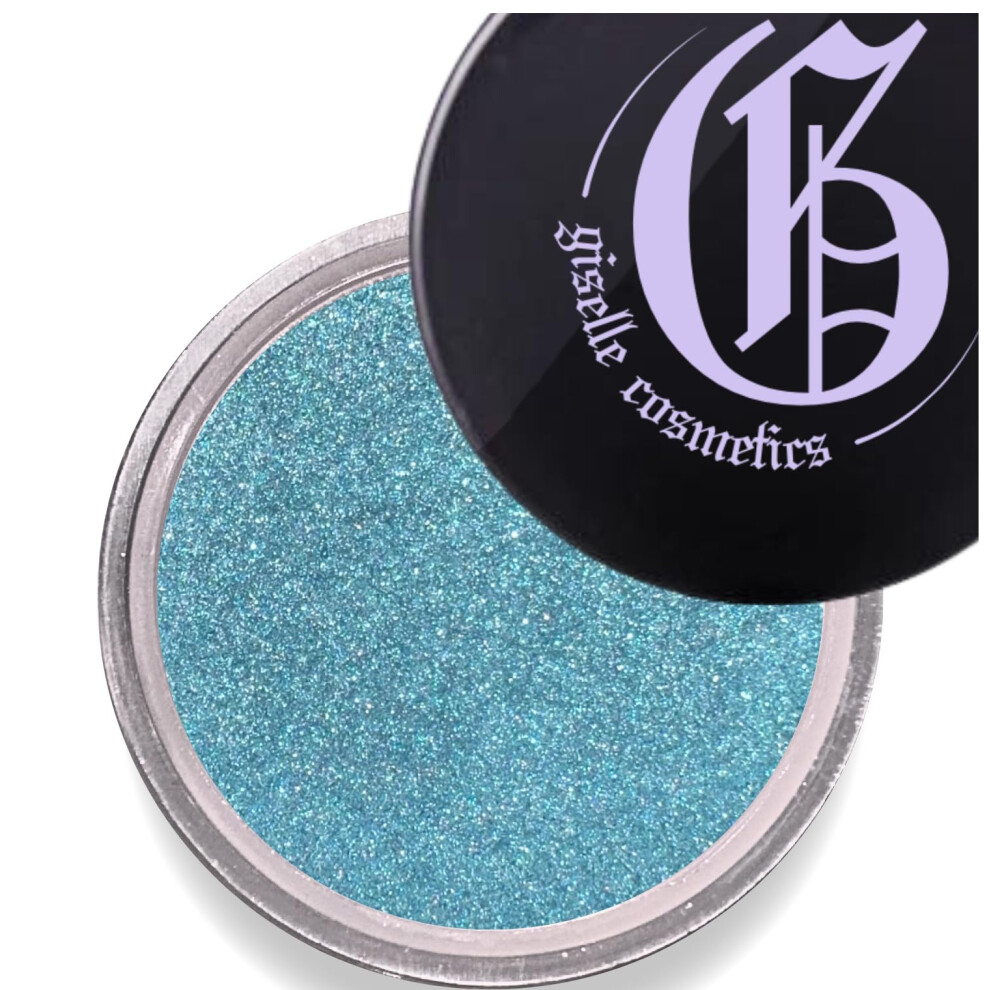Giselle Cosmetics Blue Teal Mineral Eye Shadow Loose - Organic Hypoallergenic Talc Free High Pigment Shimmer Eyeshadow Palette With Iridescent Spa