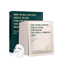MADECA DERMA 10 Pack Revitalizing Mask for Women (100% Pure Cotton Sheets/10pcs) - Face Mask Sheet Korean Skincare - Hydrating Facial Mask for All Sk