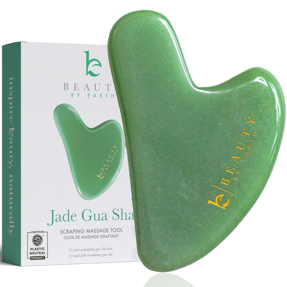 Jade Gua Sha - Leviga Le Linee Sottili E Le Rughe, Strumento Per Scolpire Il Viso Per Massaggio Del Viso, Regali Di San Valentino, Massaggiatore Mascellare, Strumenti Per Massaggio Facciale, Piccoli-image