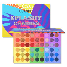 UCANBE 54 Colors Splashy Candies Eyeshadow Palette  Highly Pigmented Matte Shimmer Soft Creamy Glitter Rainbow Bright Powder Eye Shadow Blendable Wate