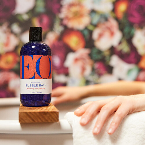 EO Bubble Bath  12 Ounce (Pack of 1)  Rose Geranium  Plant-Based  Botanical Extracts 1