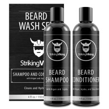 Baardshampoo en baardconditioner voor mannen Natuurlijk afgeleide ingredi?ten Baardwasset Reinigt en verzorgt met organische argan- en jojoba-baardol