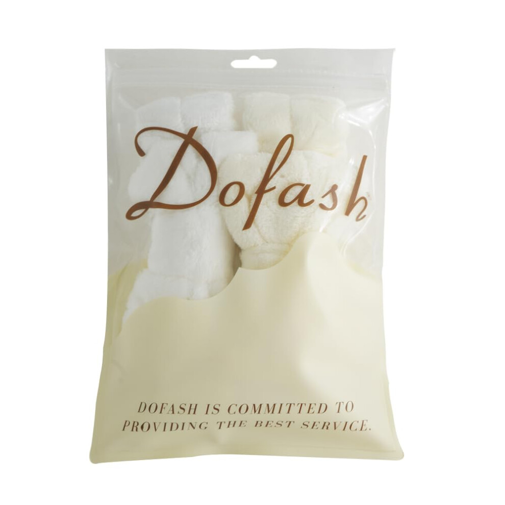 KWONG Dofash Lot de 2 bandeaux de maquillage avec n   ud papillon pour le lavage du visage, la douche, le spa, pour femmes (blanc et beige)