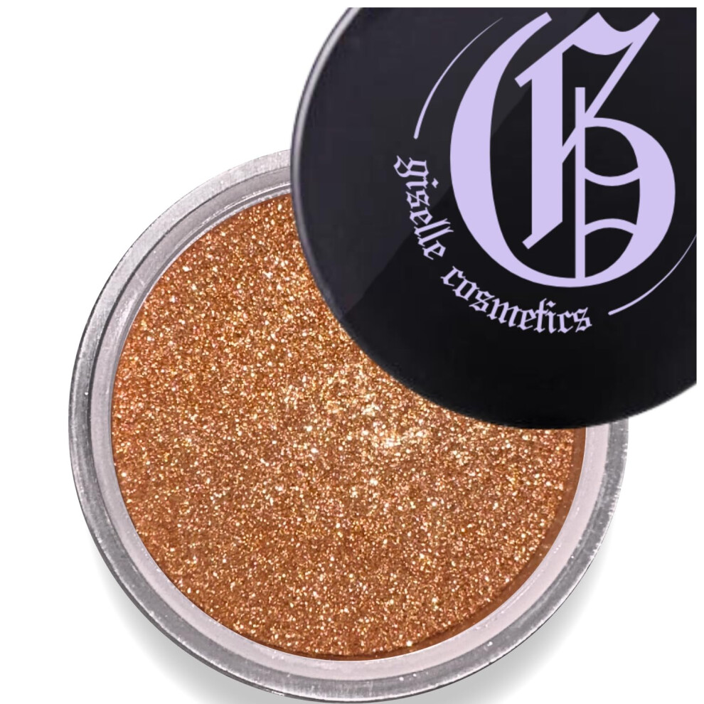 Giselle Cosmetics Golden Tan Eyeshadow Palette - Talc Free, Natural & Organic Eye Shadow With Glitter, Shimmer, Iridescent & Smokey Shades - Loose Pow