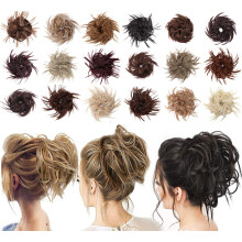 Tousled Updo Messy Bun Hair Piece Scrunchies Synthetic Wavy Extension Ponytail with Elastic Rubber Band Hairpiece Updo Extensions Scrunchies Wavy Hai