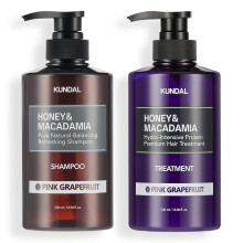 KUNDAL Natural Hair Shampoo and Conditioner Set [Pink Grapefruit] - Nourish Strengthen Repair Hair with Honey Argan Oil Macadamia Oil Sulfat