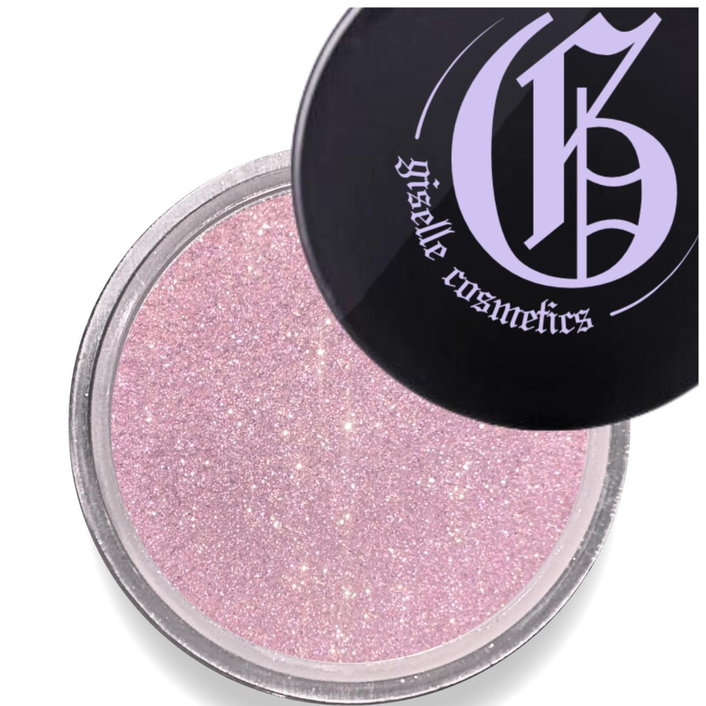 Giselle Cosmetics Purple Light Amethyst Loose Mineral Eyeshadow - Organic High Pigment Make Up Palette - Talc Free Iridescent Sparkle Eye Shadow In Hot Pi
