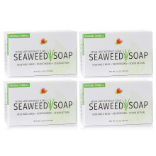 Reviva Seaweed Soap - 4 Pack - Organic Seaweed Face Scrub and Exfoliating Body Scrub Soap Bar - 4.5 oz. Vegetable Base Natural Bar Soap and Seawe