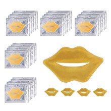 24K Goldene Kristall Lippenmasken 30 Stück Feuchtigkeitsspendende Lippenmaske