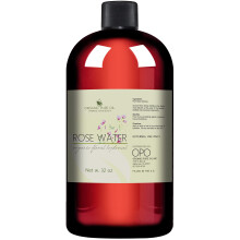 32 oz Rose Hydrosol Water - 100% Pure Rosewater Spray Mist Bulk - Hydrating Face Toner Rose Water for Skin and Hair Linen Spray for Sheets Room F