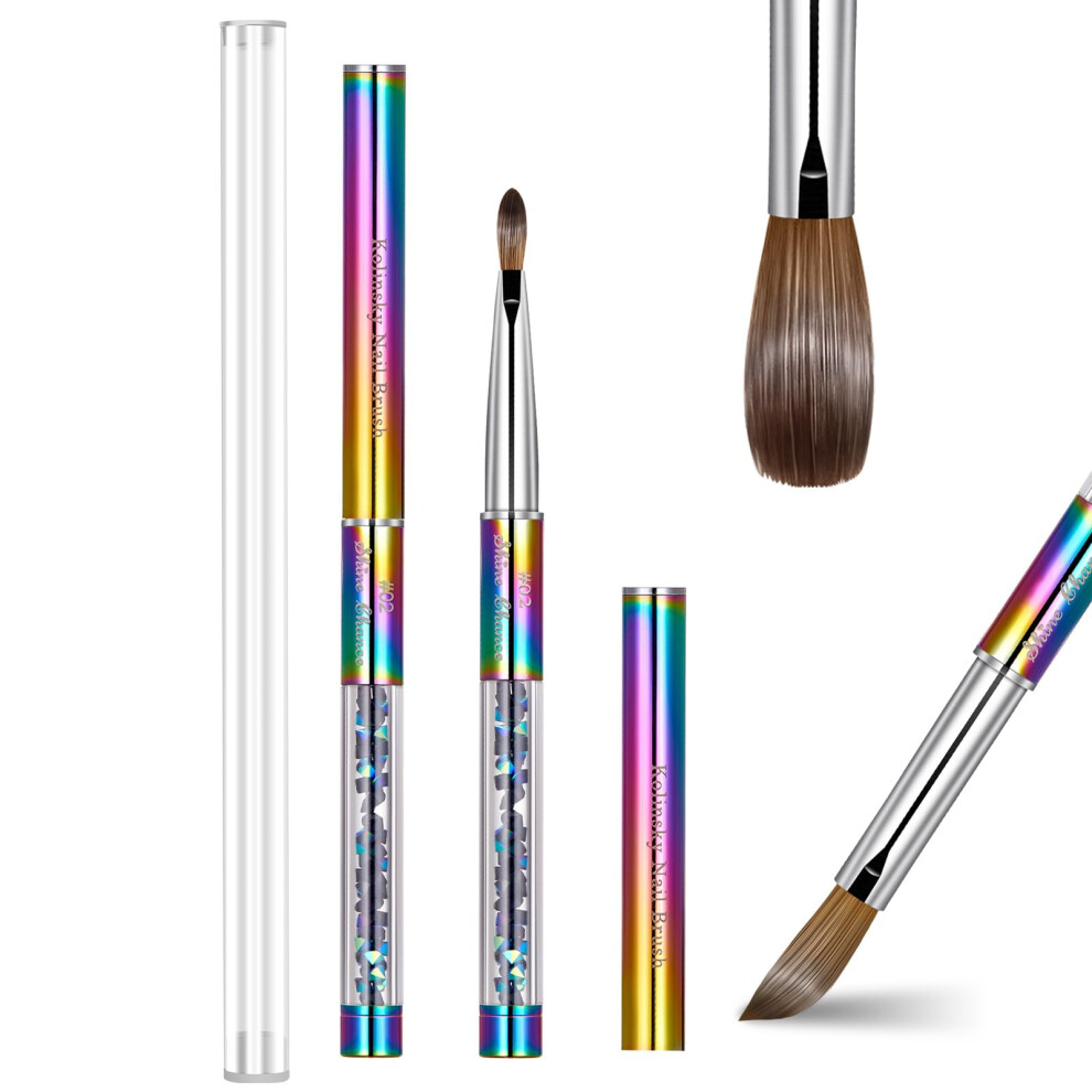 Shine Chance Acrylic Nail Brush Size 2  100% Real Kolinsky Art Nail Brush for Acrylic Powder Application  Handmade Women Manicure Nail Extension Tool-image-OPC-PGMBF8Y-NEW