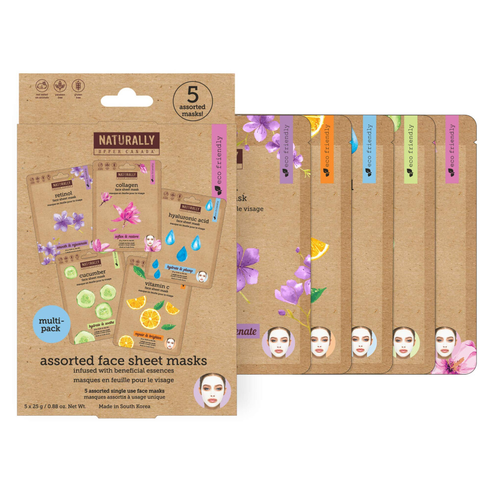 Naturally 30 Variety Pack Infused for Face 5 Sheet Masks 1 Count