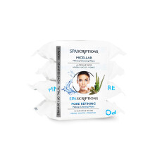 Spascriptions Cleansing Makeup Borttagning Wipes Bulk - Perfekt för resetoalettartiklar - 120 räkning (4 -pack) (Micellar/Pore Refining)