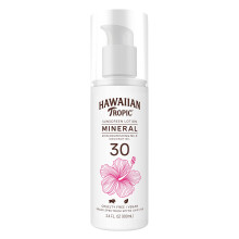 Hawaiian Tropic Skin Nourishing Milk Mineral Sunscreen Lotion SPF 30, 3.4oz | Travel Size Sunscreen Zinc Oxide, Sun Milk, Mineral Sunblock SPF 30, Oxy