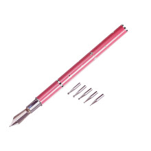 1 Piece Embossing Stylus Set with 5 Pieces Replacement Head Diamond Crystal Dotting Fountain Pen Tracing Dotting Tool Stylus Embossing Tools for Paper