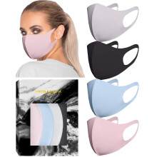 KARIZMA Styling Essentials Cloth arcmaszk. 4 Vajas Soft Masks Moshat szvet. (Klasszikus) Rzsaszn puha szrke kk s fekete arcmaszk jrafelhaszn