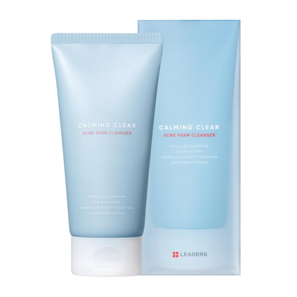 Ledere Leaders Calming Clear Acne Foam Cleanser - Gentle Deep Cleanser For Acne-Prone Skin Acne Skin Care Calms Redness & Irritation Controls Excess Sebum