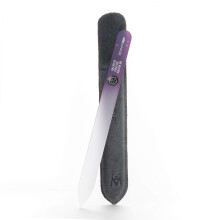 GERMANIKURE Mantra Glass Nail File in Suede Case Ethically Made in Czech Republic - Professional Manicure & Pedicure Tools for Smooth Easy Shapi