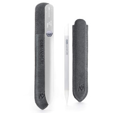 GERMANIKURE Crystal Glass Cuticle Stick & RESZLS AWAY AGOGODJA Krmreszelo szett velr bor tokban - Kzzel ksztett Csehorszgban - Professzionli