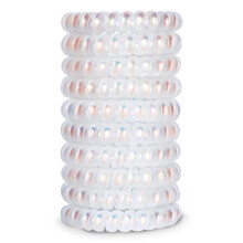 Laos de cabelo em espiral de 10 peas para elsticos de bobina de cabelo grosso multicoloridos sem vinco bobinas cabo de telefone laos de plst