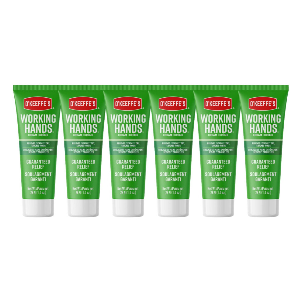 O'Keeffe's Working Hands Hand Cream  For Extremely Dry  Cracked Hands  1 oz Tube  (Pack of 6)