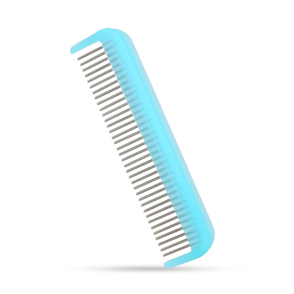 ????O????? Hair Doctor Ladies 5"""" Comb With Rotating Stainless Steel Teeth To Reduce Hair Loss And Damage (Powder Blue)