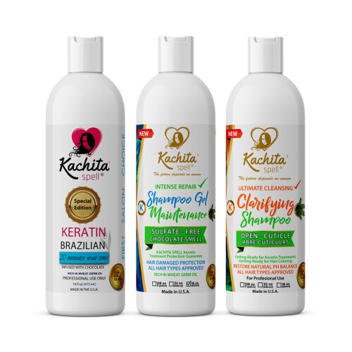 Πλήρης ΚΙΤ Νέας Βραζιλιάνικης Θεραπείας Keratin Kachita Spell Επαγγελματικά Αποτελέσματα