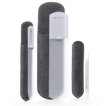GERMANIKURE Glass Nail File Set in Fitted Cases- Ethically Made in Czech Republic - Professional Permanently Etched Fingernail File Small Travel Fil