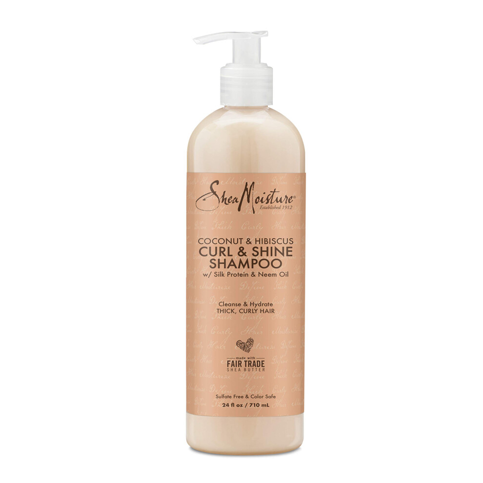 SheaMoisture Shampoo Coconut and Hibiscus  for Thick  Curly Hair  to Cleanse & Hydrate  24 oz
