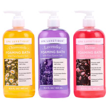 Bubble Bath, Spa Luxetique Foaming Bath with Pure Epsom Salt, Chamomile Rose and Lavender Scent Bath Set, Christmas Gifts for Women Gift Set for Men 3
