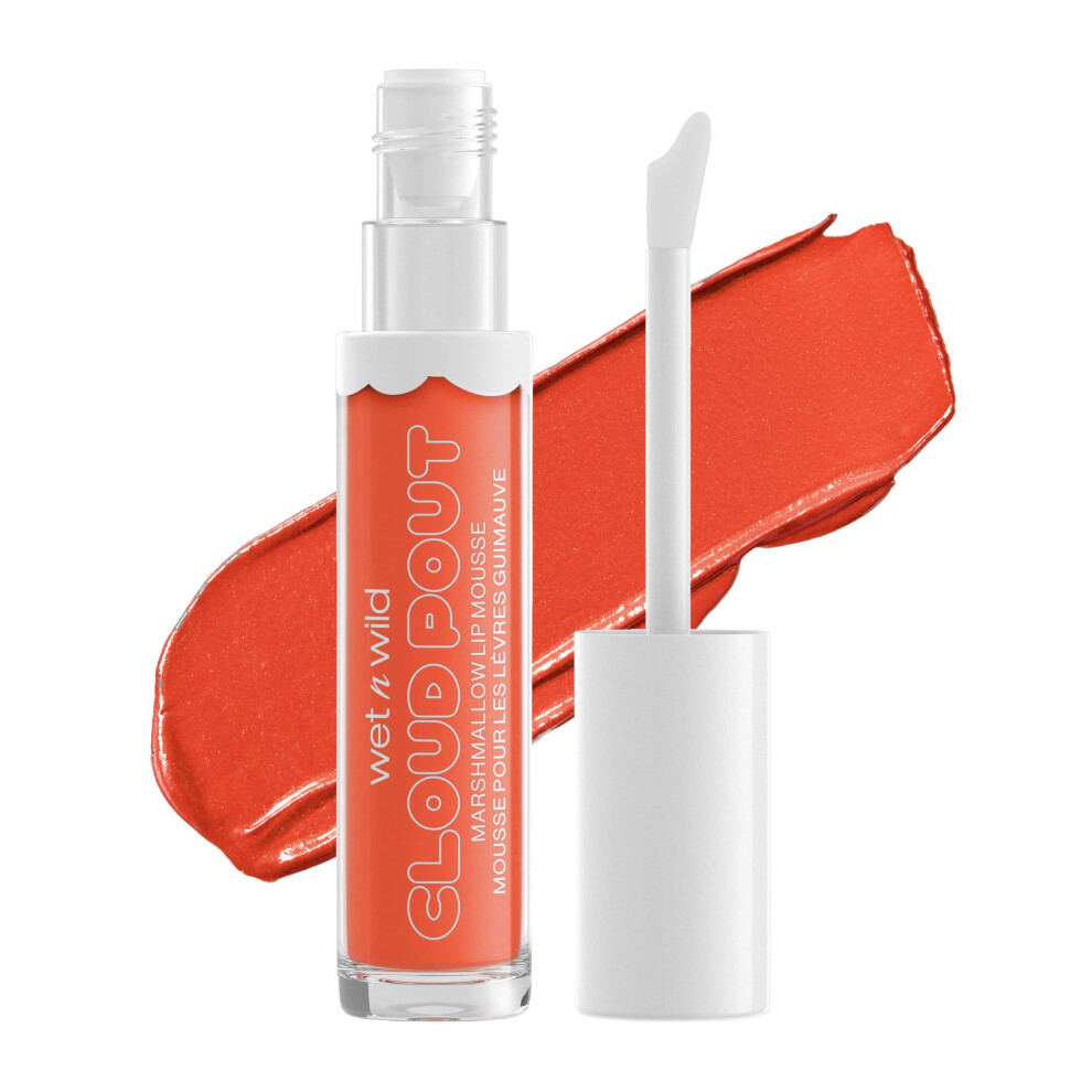 wet n wild Liquid Lipstick Cloud Pout Marshmallow  Orange-Red Sugar-Holic | Matte Lip Cream Mousse | Argan Oil | Vitamin E