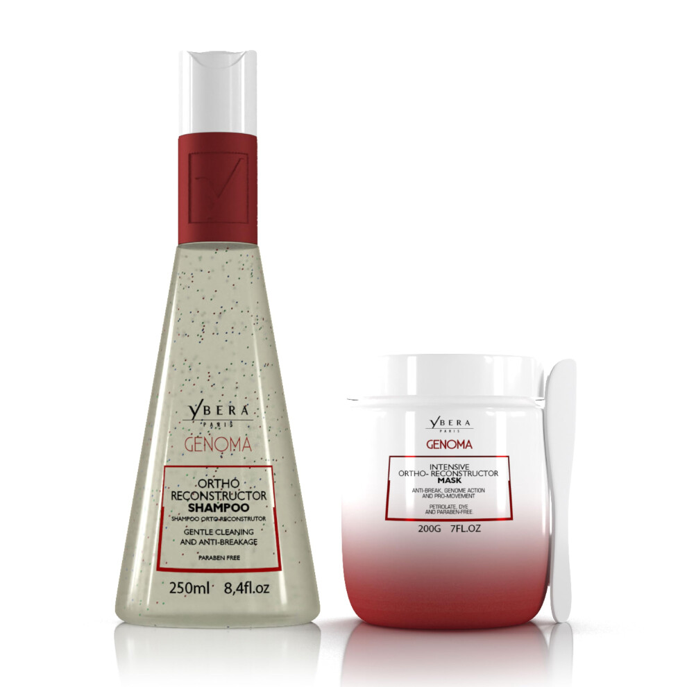 Ybera Paris Genoma Home Care Kit | Restores the DNA of the Capillary Fiber | Renews the Cortex of the Strand to its Original State | Softness  Shine a