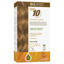 One 'n Only Argan Oil Fast 10 Permanent Hair Color Kit 8G Gold Light Blonde Grey Haarabdeckung in 10 Minuten Hilft bei der Aufrechterhaltung des nat