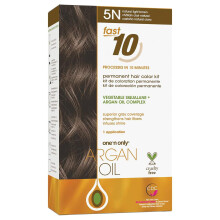One n Only Argan Oil Fast 10 Permanent Color Kit - 5N prrodn svetle hned barva na vlasy Unisex 1 ks