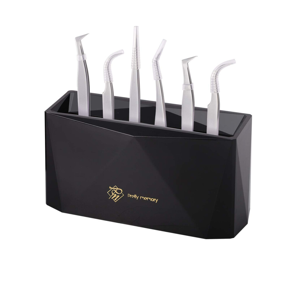 Pretty Memory Tweezer Holder 6 Holes Lash Tweezer Holder For Eyelash Extensions Tweezer Stand For Eyelashes Extension Supplies Lash Accessories Tools