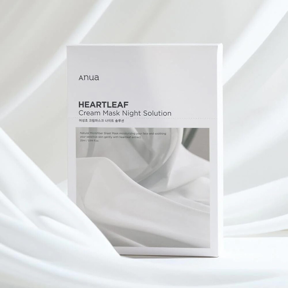 ANUA - Heartleaf Cream Mask Night Solution Pack (Set of 10) | soothing  anti-acne  moisturizing  hydrating  sensitive skin  barrier strengthening