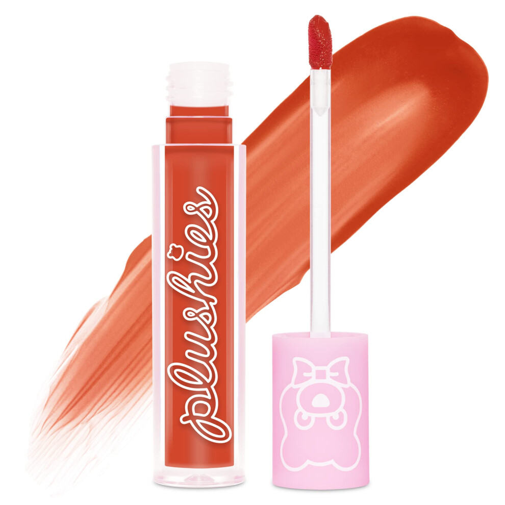 Lime Crime Plushies Soft Matte Lipstick  Pumpkin Latte (Brick Red) - Blackberry Candy Scent - Plush  Long Lasting & High Comfort for All-Day Wear - Ta