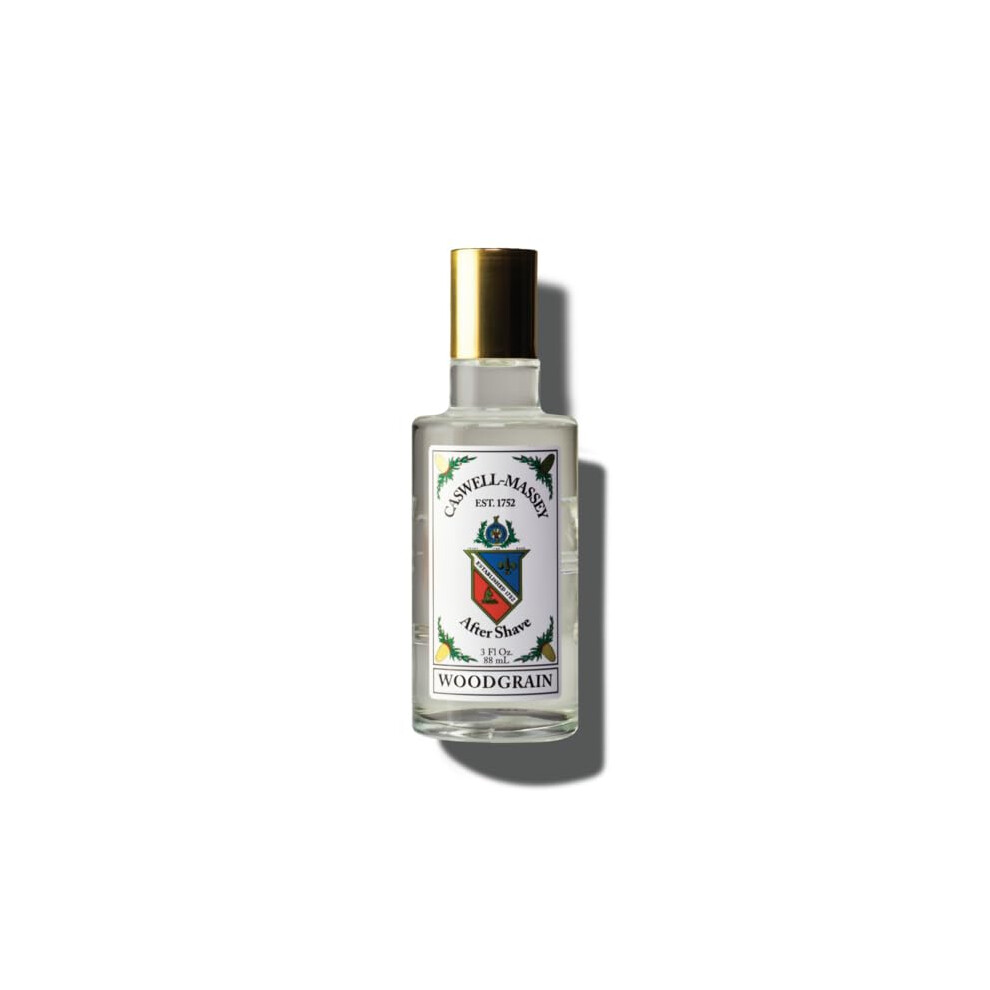 Caswell-Massey Gold Woodgrain Sandalwood Cap After Shave Soothing Aftershave With Cedarwood Clove & Musk 3 Fl Oz