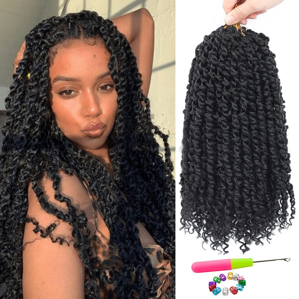 Nayoo Unisex Passion Twist Hair - 8X 14 Inch Passion Twist Crochet Hair For Women Crochet Pretwisted Curly Hair Passion Twists Synthetic Braiding Hair Extensions