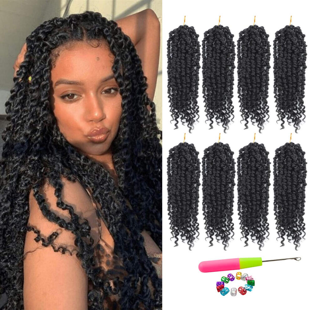 Nayoo Unisex Not,Specified Passion Twist Hair - 8 Packs 10 Inch Passion Twist Crochet Hair For Women Crochet Pretwisted Curly Hair Passion Twists Synthetic Braiding Hair Extens