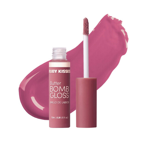 Ruby Kisses Butter Bomb Gloss Nicht-klebriger Lip Gloss mit Vitamin E - 7.8mL (Blushing) 1